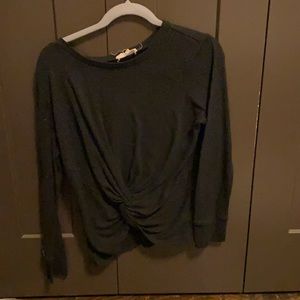 Black long sleeve with knot bottom